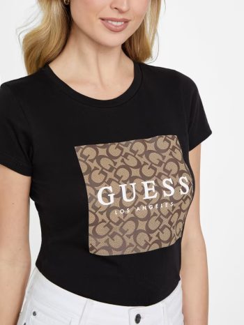 تیشرت چاپ قهوه ای guess